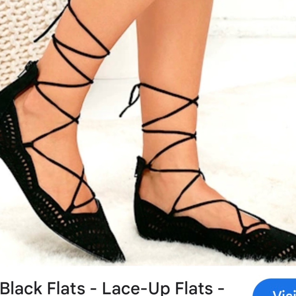 2 pairs Brand new with tags ankle tie flats women’s size 8 (fits like size 7)